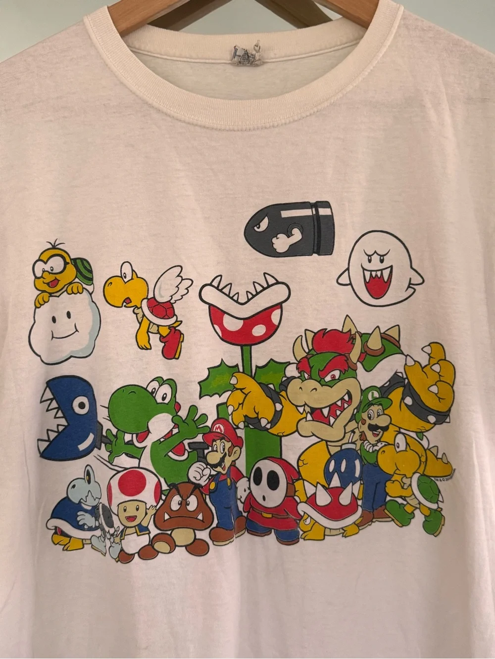 Jerzees White Super Mario Character Graphic Tee